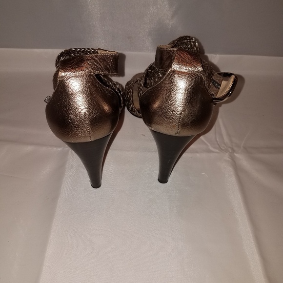 Joan and David Silvery Bronzed Open Toe Shoe - Picture 3 of 4